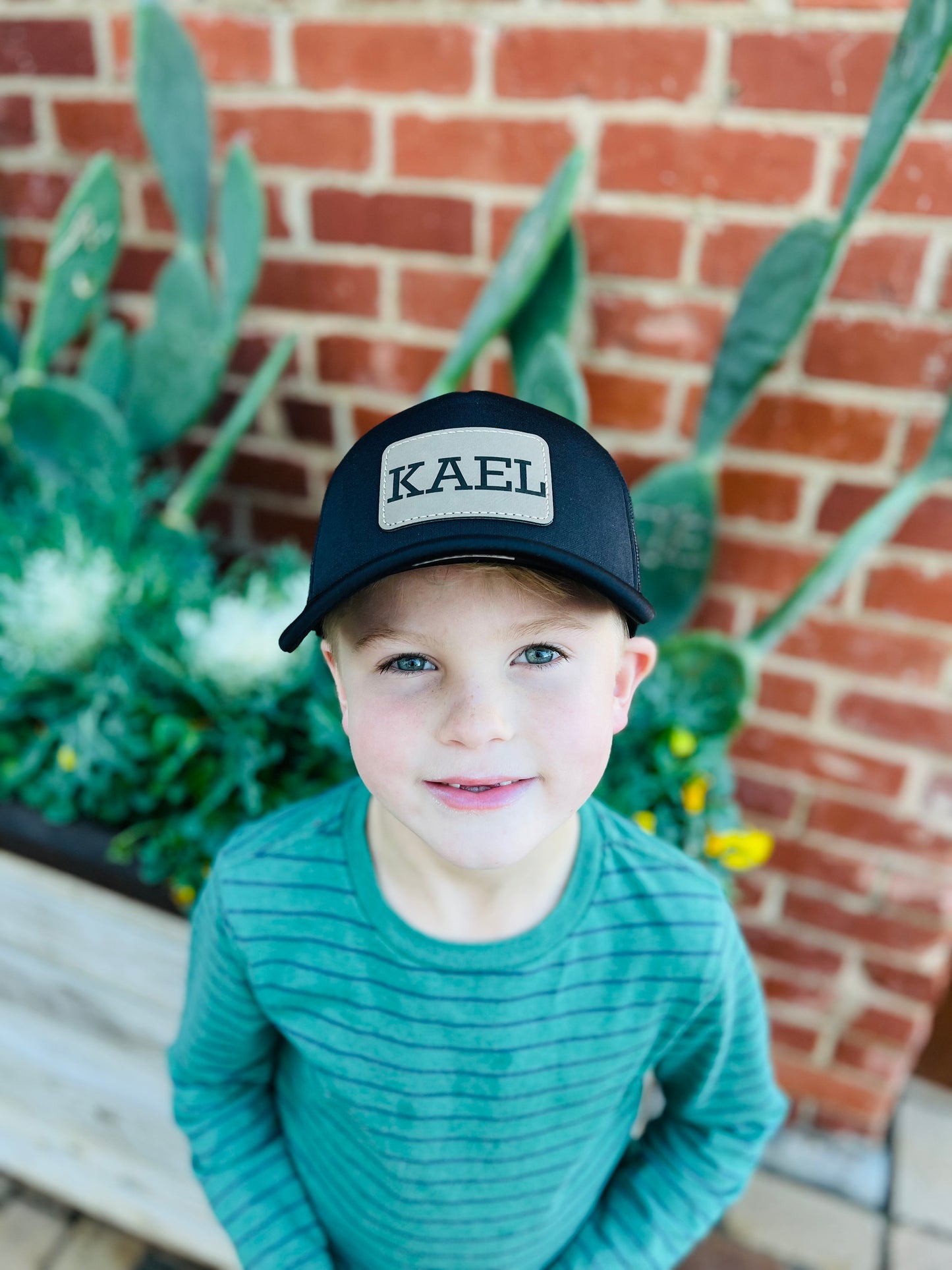 Youth/Kids Foam Trucker Hat with Custom Leather Patch