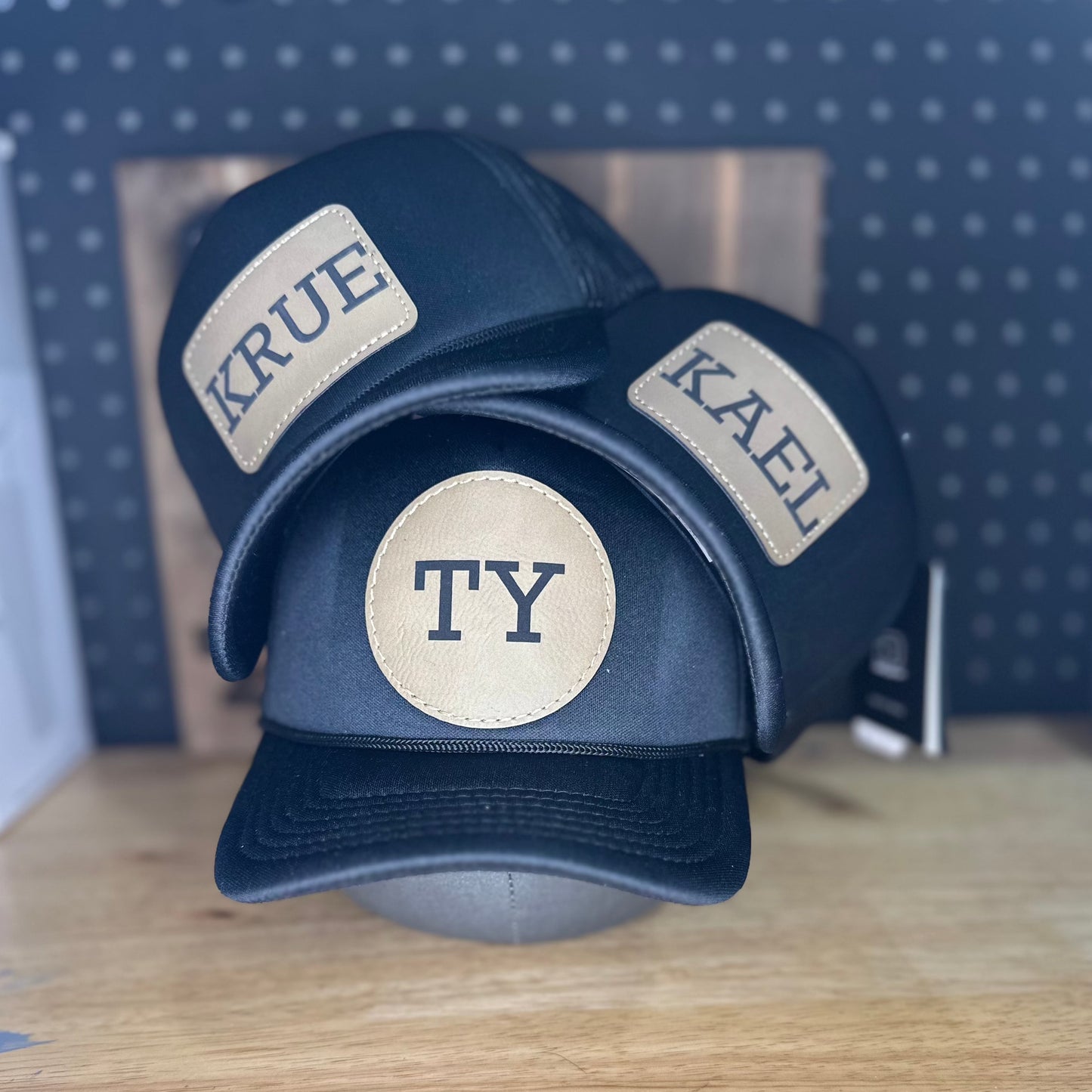 Youth/Kids Foam Trucker Hat with Custom Leather Patch