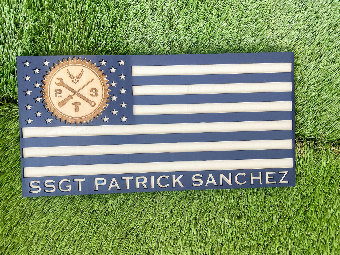 American Flag Sign, Wood American Flag Sign, Custom Flag, Military Award, Military Retirement Gift, First Responder Award, Retirement Gift